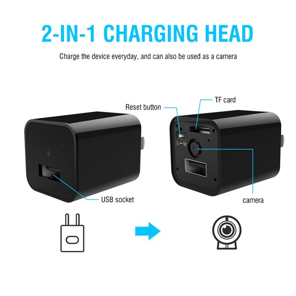 Mini Camera Phone Charger Adapter Home Security Audio Video Motion Detection Cam - Image 21