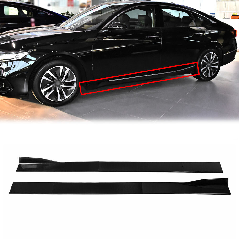 For Honda Accord 2018 2019 2021 Side Skirt Extension Lip Splitter Gloss Black
