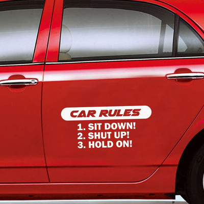 COOL Speed Car Rules Sticker Vinyl Decal Racing Bumper Window Door Decor White