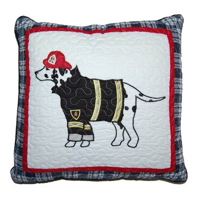 Dalmatian Fire Dog Square Decorative Throw Pillow Red, Black Specialty, 18 x 18
