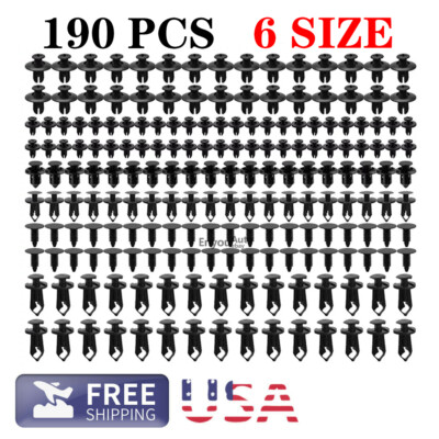 For Nissan 190Pcs Bumper Clips Retainer Auto Car Rivets Fastener Fender Push 