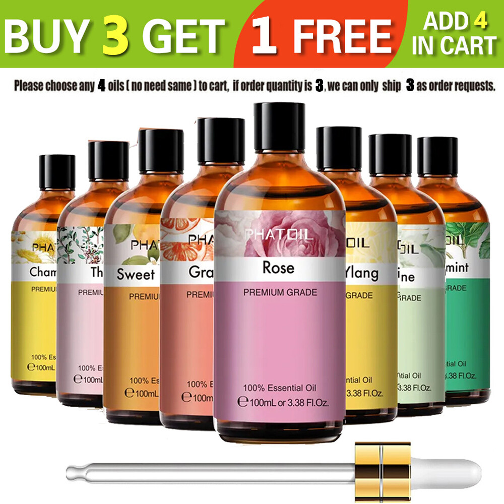 PHATOIL 100% Pure Essential Oil 100ml Aromatherapy Oils for Diffuser, Humidifier