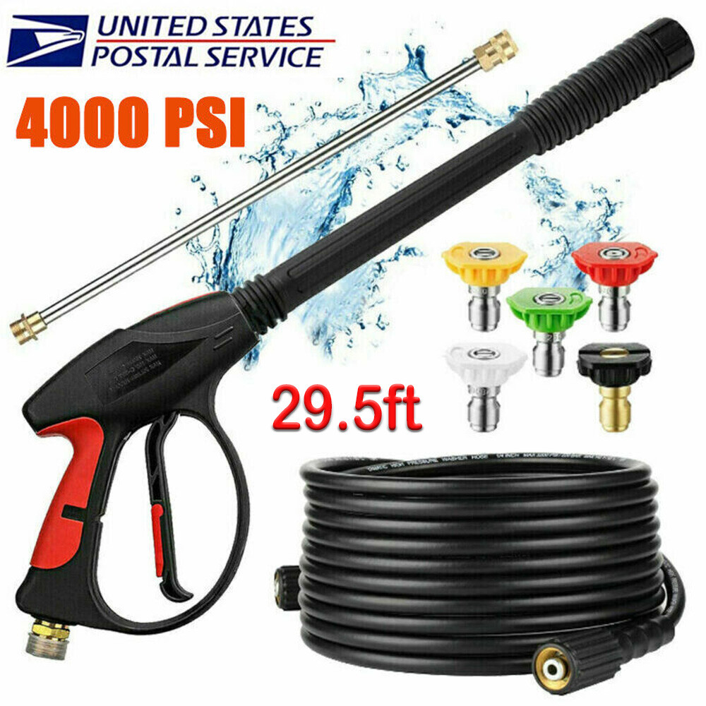 High Pressure 4000PSI Car Power Washer Gun Spray Wand Lance Nozzle Hose Kit M22