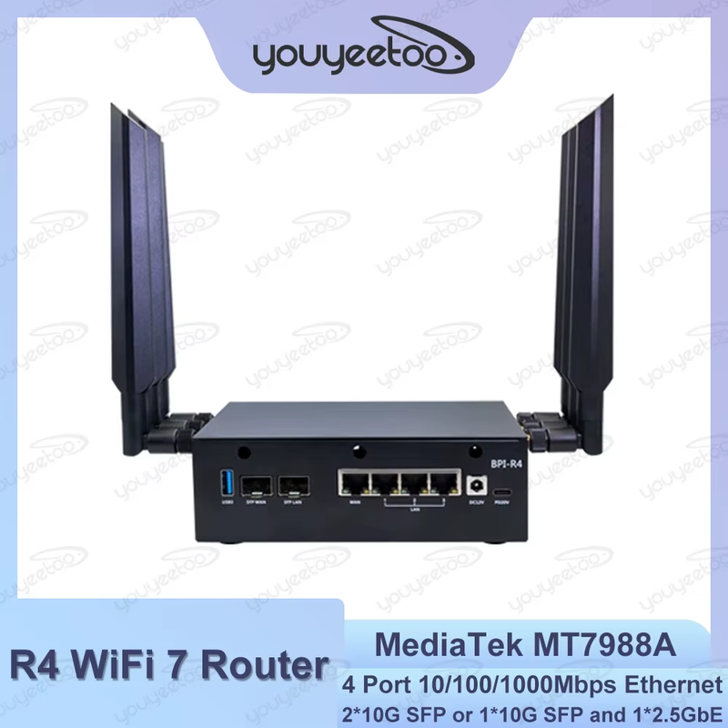 Banana Pi BPI-R4 WIFI 7 Router Kit MediaTek MT7988A (Filogic 880) SOC Openwrt Sm
