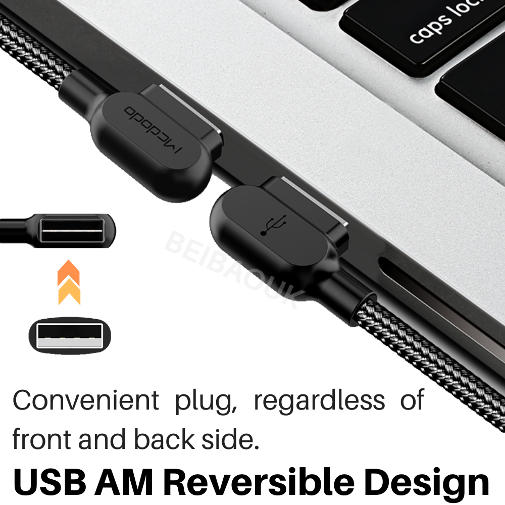 3 Pack Mcdodo 90 Degree USB Cable Lot LED Fast Charge Data For iPhone Charger SE