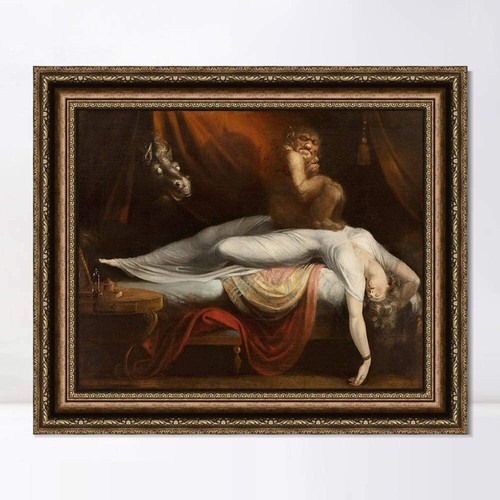 Framed Canvas Art Giclee Print The Nightmare by Henry Fuseli Wall Art 32"x40"