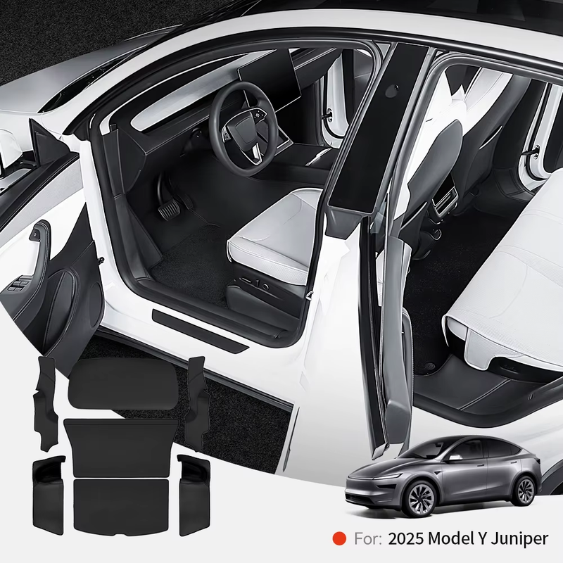 For Tesla Model Y 2025 Juniper Leather Trunk Mats Rear Seat Back Protector Pad F