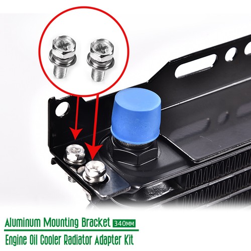 Black Universal Aluminum Mounting Bracket Engine Oil Cooler Radiator Adapter Kit