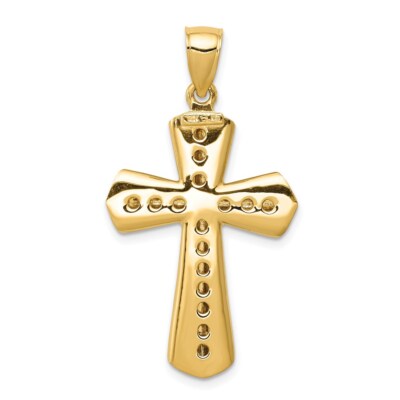Pre-owned Superdealsforeverything Real 14kt Yellow Gold Twisted Cross Pendant