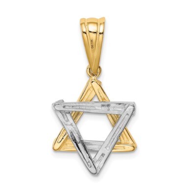 Pre-owned Superdealsforeverything Real 14kt Two-tone Star Of David Pendant