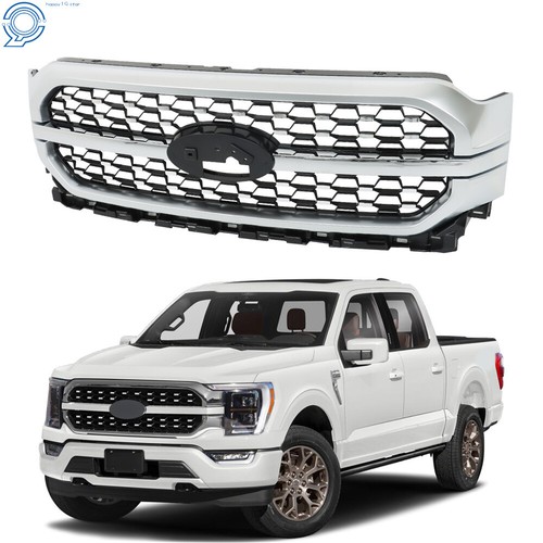 For 2021 Thru 2023 Ford F-150 Grill Grille ML3Z-8200-JB Silver+Chrome