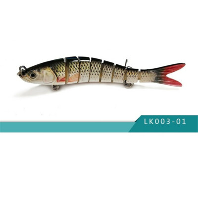  Fishing Lures 8-Segments Fish Bass Minnow Swimbait Tackle Hook Lure Crank Bait