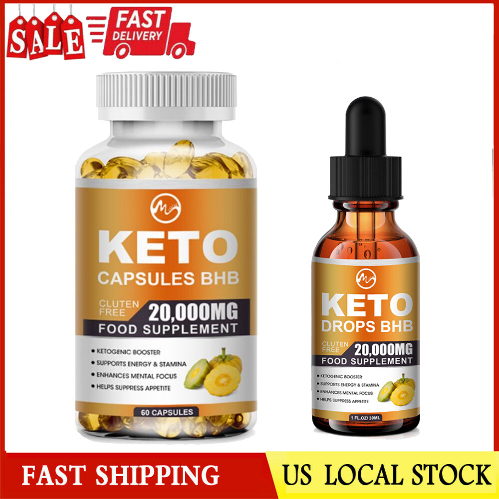 20,000mg Keto BHB Capsules|Diet Drops Fast Weight Loss Fat Burner Carb Blocker