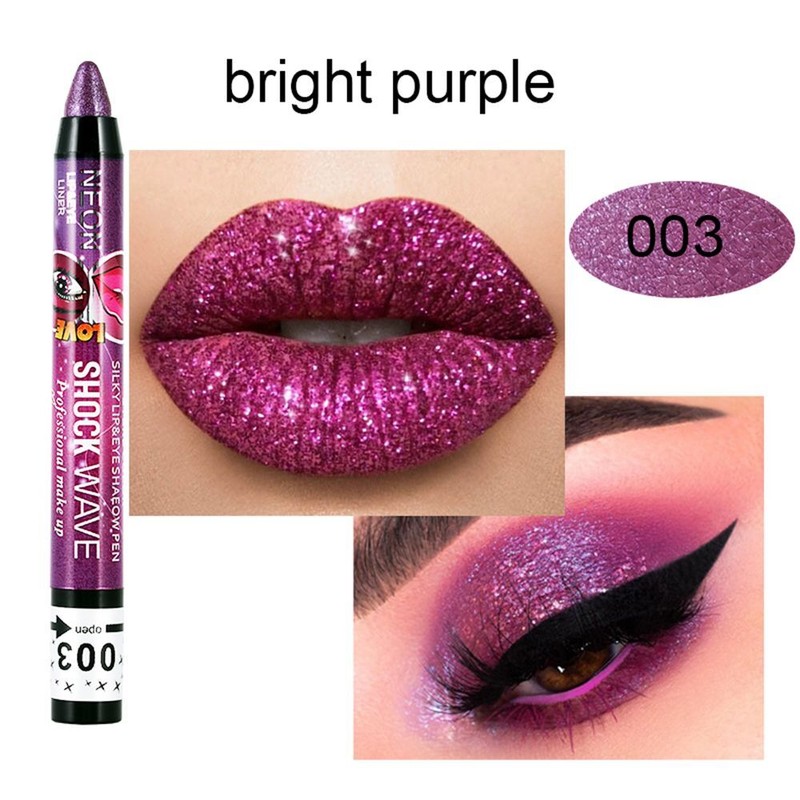 In 1 Waterproof Glitter Shimmer Eye Shadow Stick Lip Pencil Eyeshadow Stick Pen