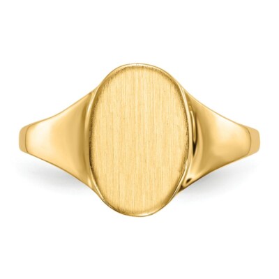Pre-owned Superdealsforeverything Real 14kt Yellow Gold 12.0x8.5mm Open Back Signet Ring S:7