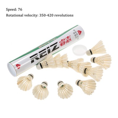 12X REIZ Profi Spiel Badminton Federbälle Badmintonbälle Gänsefeder für M10 Y4S9