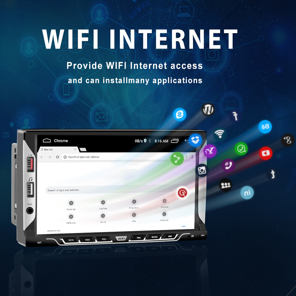 7" Double 2DIN Android 13 Car Stereo Touch Screen Bluetooth GPS WIFI USB  Radio