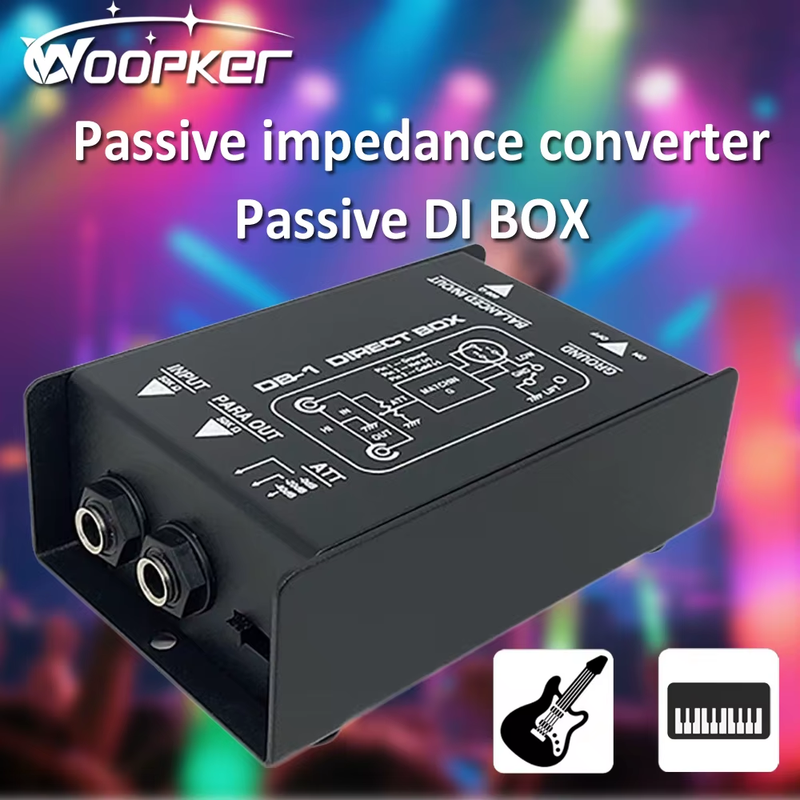 Passive Audio DI Box Low Noise Single Channel Balanced Unbalanced Signal Isolato