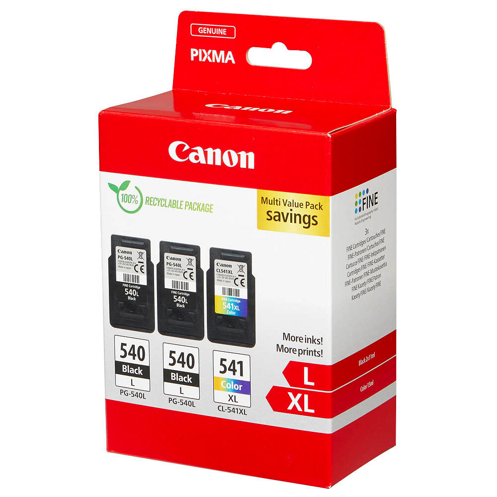 Canon PG-540L x2 / CL-541XL schwarz, color Druckköpfe, 3er-Set black farbe