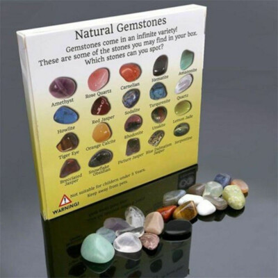 Set of 24 Healing Crystal Natural Gemstone Reiki Chakra Collection Stone Kit_US