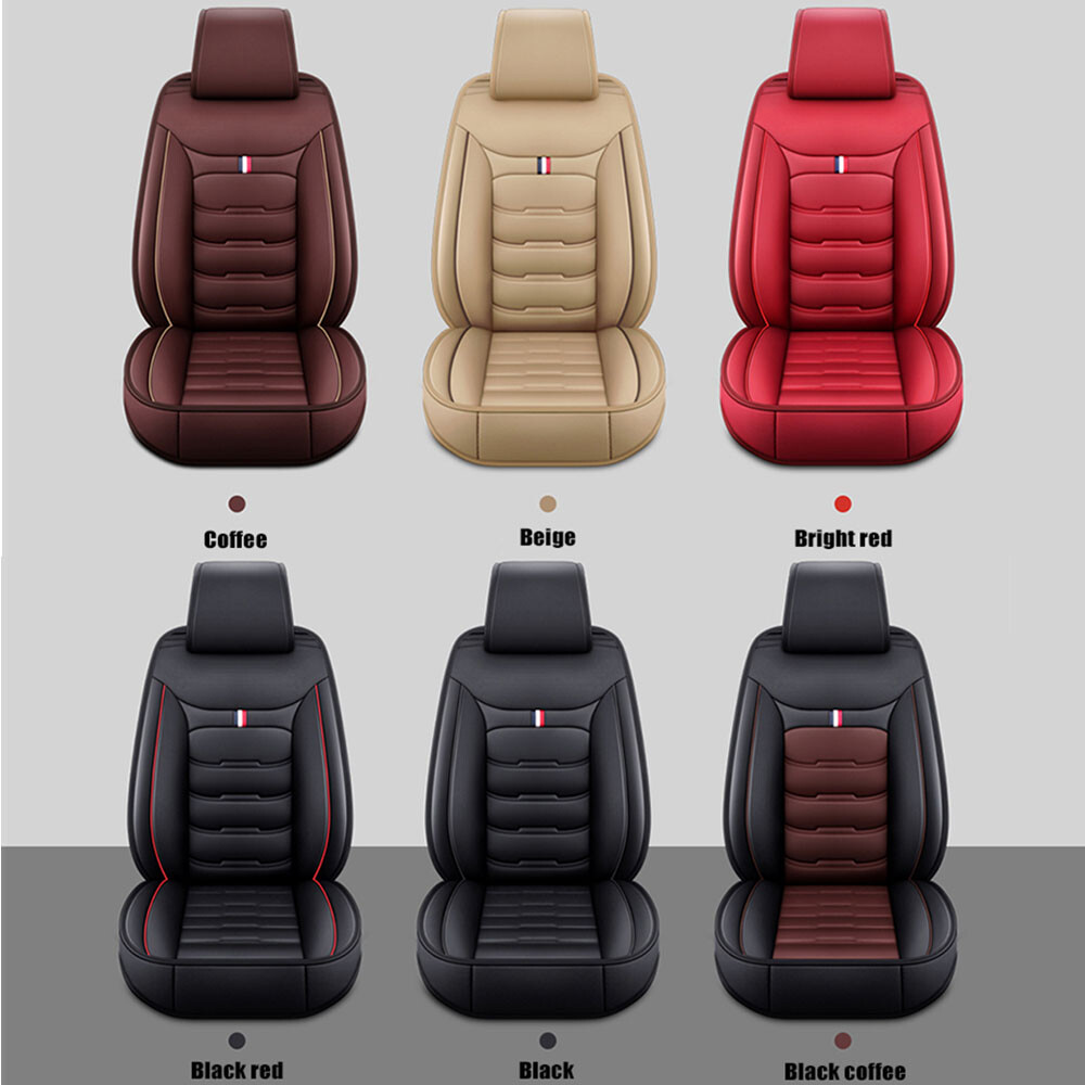 For Toyota Camry Car Seat Covers 5-Seats Front & Rear Protector Leather Full Set