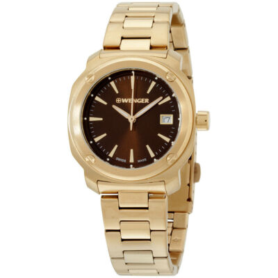 Wenger Edge Index Women's 34mm Rose Gold SWISS Made Quartz Watch 01.1121.105