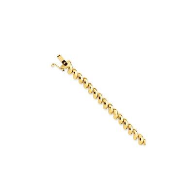 Pre-owned Superdealsforeverything Real 14kt Yellow Gold Faceted San Marco Chain Bracelet; 7 Inch