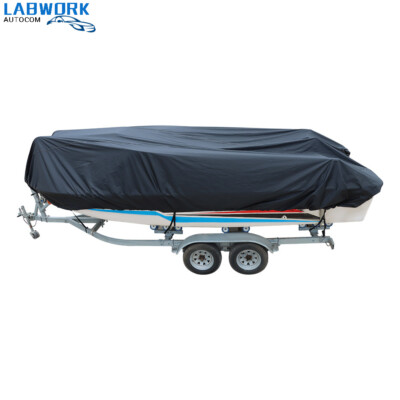 11 12 13ft 420D V-Hull Runabouts Boat Cover Waterproof Heavy Duty Black
