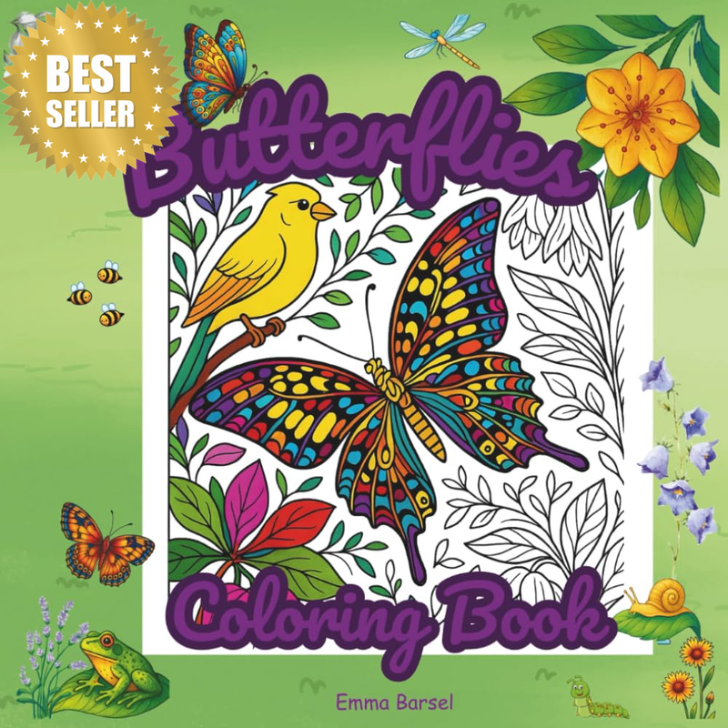 Butterflies and Flowers Coloring Book for Adults: 50 Gorgeous Designs to Soothe