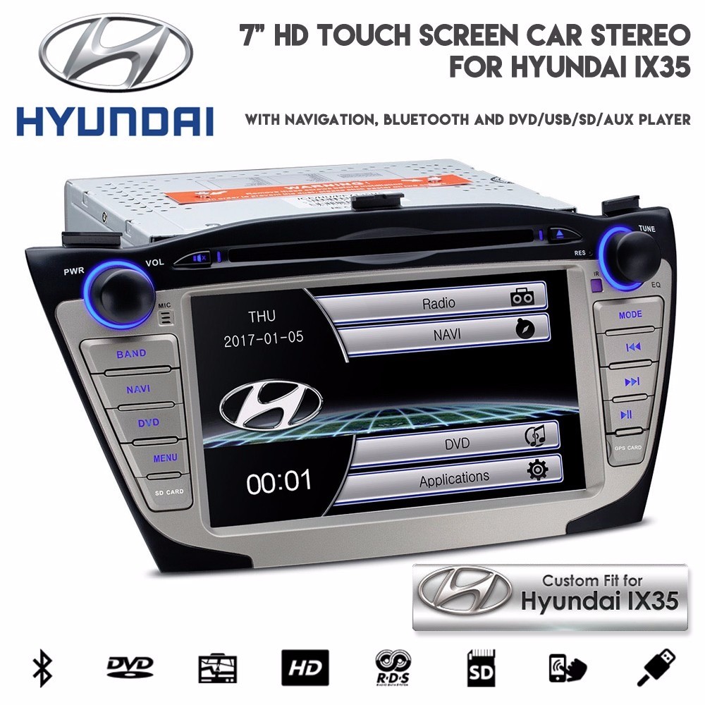 Hyundai IX35 7" HD Touchscreen Radio Bluetooth Navigation CD DVD Player USB  SD Aux Car Stereo | in Leyton, London | Gumtree