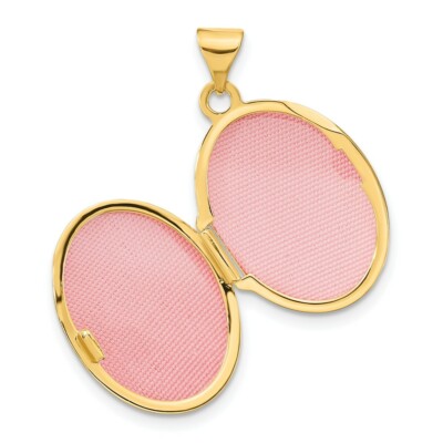 Pre-owned Superdealsforeverything Real 14kt Yellow Gold Enamel Leaves 19mm Oval Locket