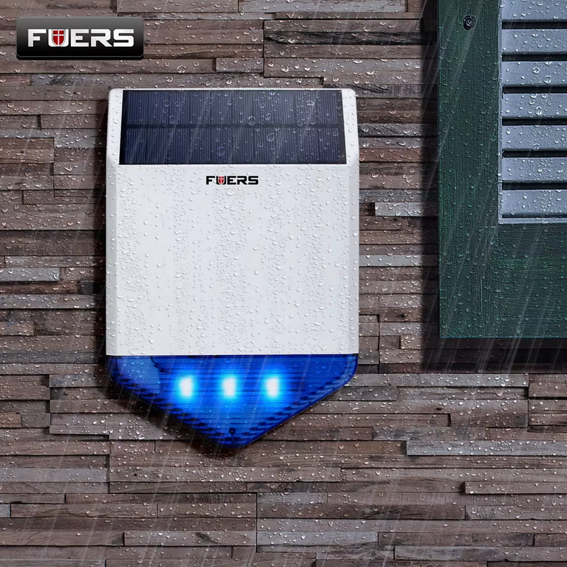 Outdoor Solar Siren Waterproof Wireless Siren With Burglar Alarm Flash Light For