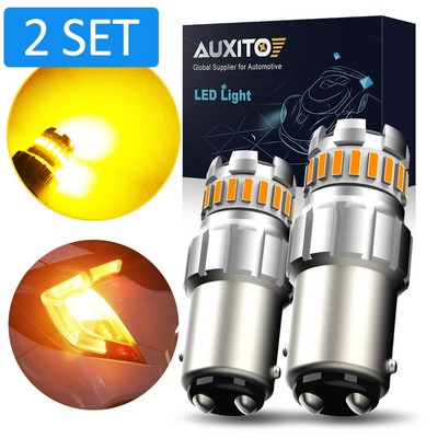4X 1157 BAY15D LED Bulb 7528 2357 Brake Stop Parking Light Bulb Amber Yellow