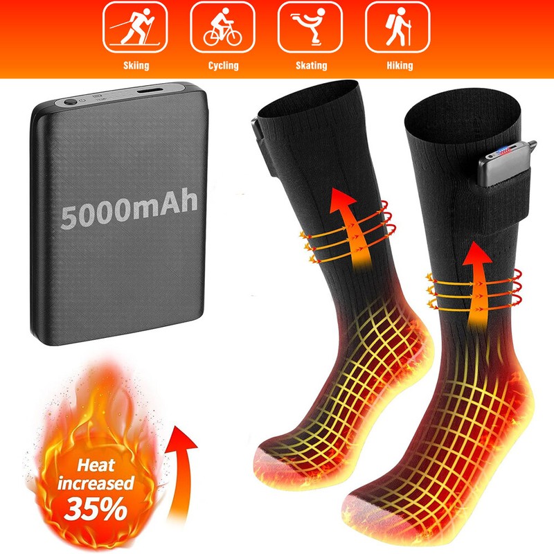 5000mah Usb Beheizbare Socken Akku Beheizte Socken FuÃWÃ¤Rmer Unisex Heizsocken