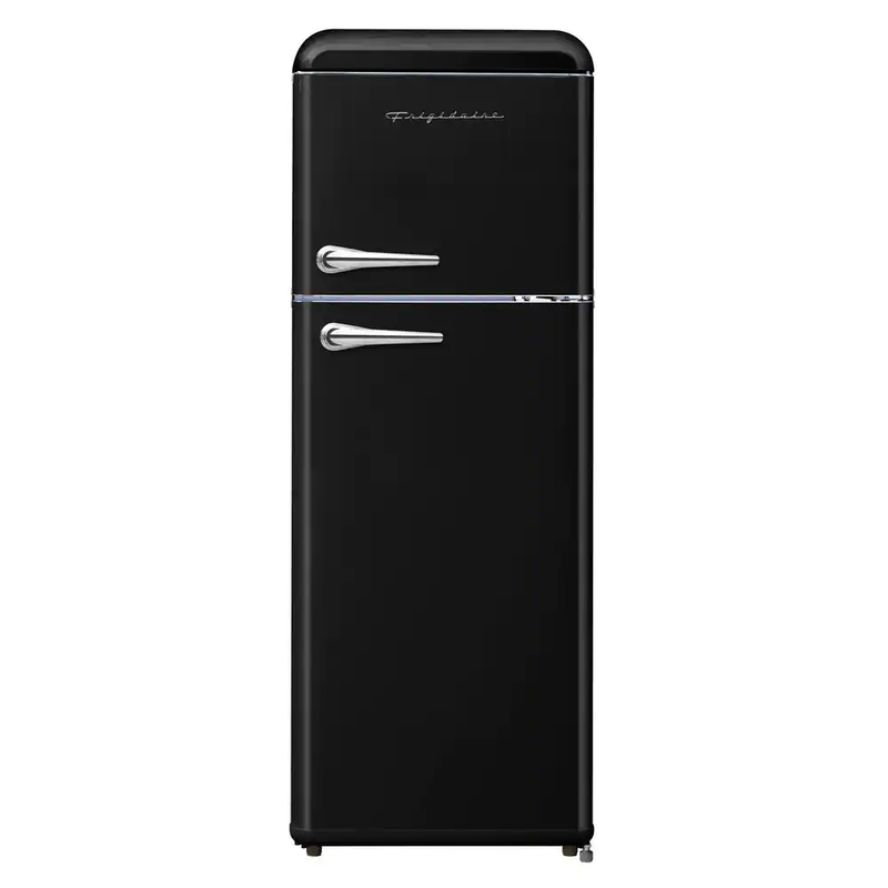 In Black With Rounded Corners And Top Freezer
