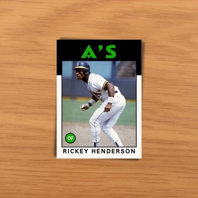 RICKEY HENDERSON A'S Anselmo Azcano Legacy Series Art Card #86RHAT2