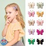 Wistamik Pack of 2 hair bows girls. Kids’Fashionable Artificial Butterfly Hair Clips (rose red)