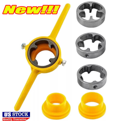 NPT Die Set, 6Pcs PVC Thread Maker Tool,Pipe Round Die Set, Pipe Threader