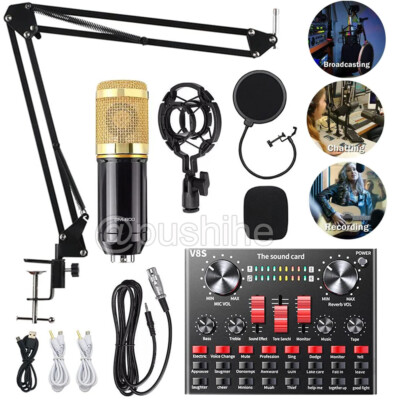 Complete Home Studio Recording Kit Mixer Condenser Microphone for Music Podcast