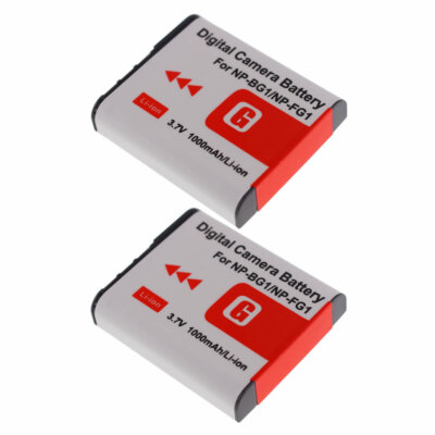 2X NP-BG1 Battery for Sony CyberShot DSC-W300 DSC-W50 DSC-W55 DSC-W70 DSC-W120