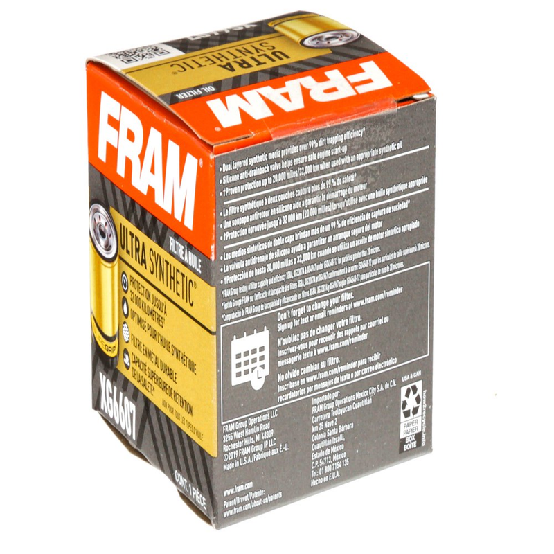 XG6607 Oil Filter (FRAM), Ultra Synthetic,Automotive Auto Car Parts, Engine Part