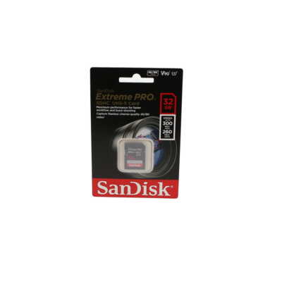 SanDisk 32GB 300 MB/s Extreme PRO UHS-II, V90, U3, Class 10, SDHC Memory Card