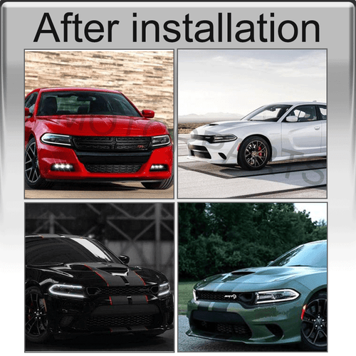 LED DRL Headlight Dual Beam Projectors Halogen Model For Dodge Charger 2011-2014