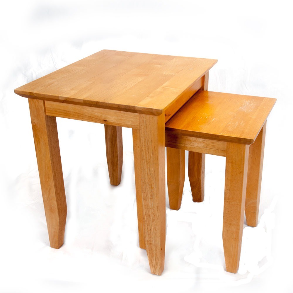Side tables, nesting solid light coloured wood in East Calder, West Lothian Gumtree
