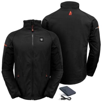 Pre-owned Actionheat Heated Jacket Large Softshell 5-volt, Machine Washable- Gentle Black