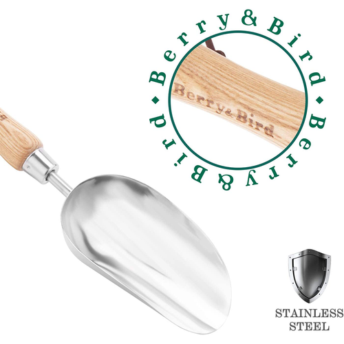 Berry&Bird Garden Hand Shovel Loose Soil Scoop Stainless Steel Hand Shovel Spade