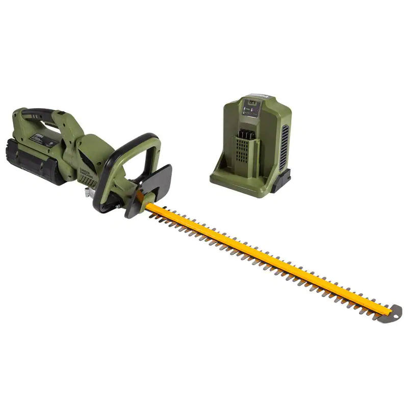Cordless Hedge Trimmer 25-Inch 62V Rotating Handle Battery Charger Included