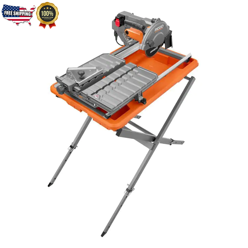 Heavy Duty Wet Tile Saw 9 Amp 7 In Blade Corded with Stand for ease FreeShipping