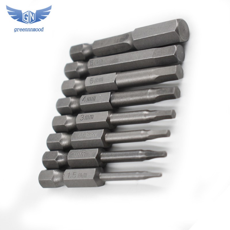 8 Piece Hex Head Allen Bit Set Quick Connect Shank Impact Driver Drill