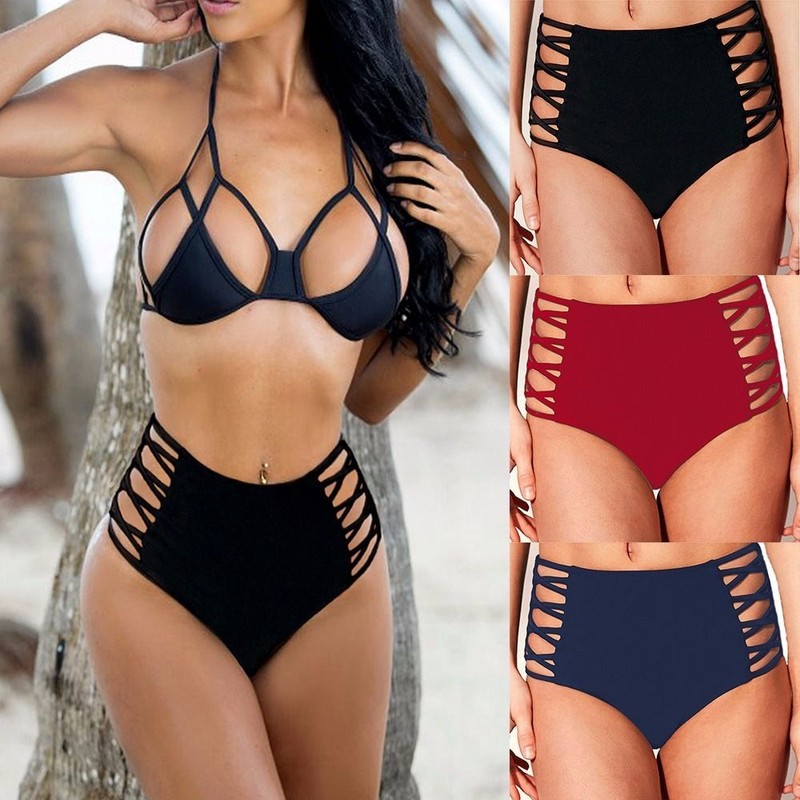 high waisted brazilian cut bikini bottoms